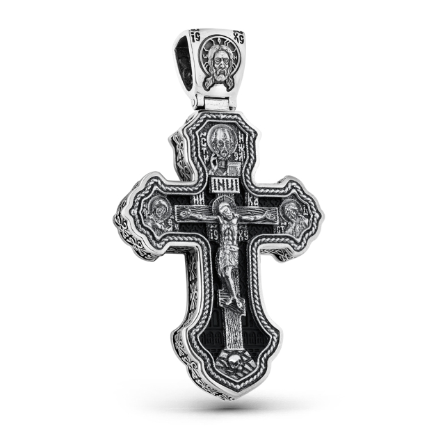 Крест с распятием серябряным
